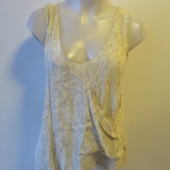 OTIS & MACLAIN CREAM & TAUPE SLEEVELESS TOP SZ: S - Picture 2 of 8